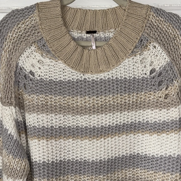 FREE PEOPLE DEVON STRIPED SWEATER - Picture 3 of 11